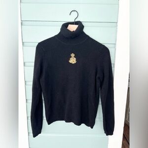 Ralph Lauren vtg black turtleneck cashmere angora old money SP Carolyn Kennedy
